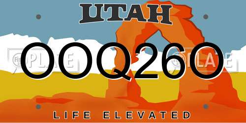 OOQ26O Utah License Plate