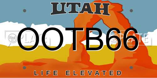 OOTB66 Utah License Plate