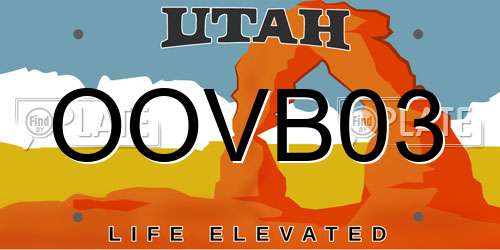 OOVB03 Utah License Plate