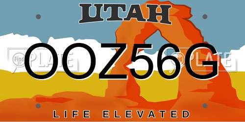 OOZ56G Utah License Plate