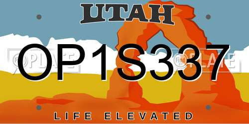 OP1S337 Utah License Plate
