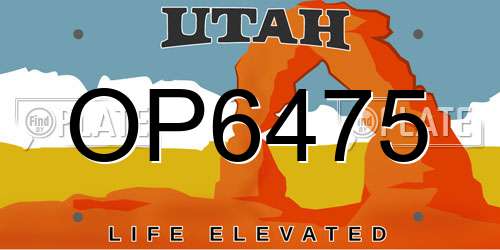 OP6475 Utah License Plate