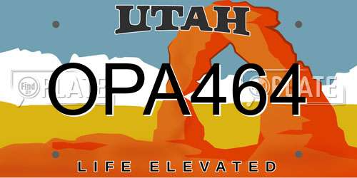 OPA464 Utah License Plate