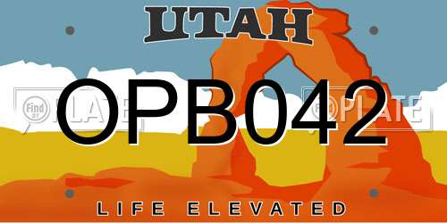OPB042 Utah License Plate