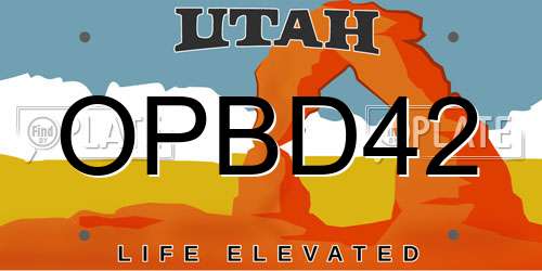 OPBD42 Utah License Plate
