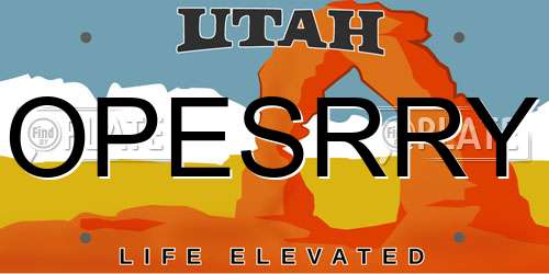 OPESRRY Utah License Plate