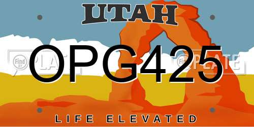 OPG425 Utah License Plate