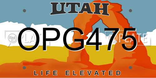 OPG475 Utah License Plate