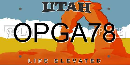 OPGA78 Utah License Plate