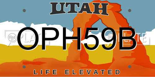 OPH59B Utah License Plate