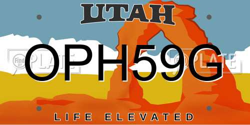 OPH59G Utah License Plate