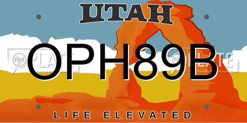 OPH89B Utah License Plate