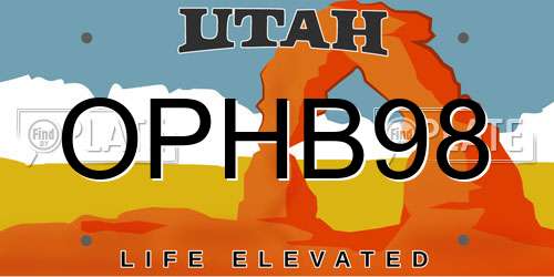 OPHB98 Utah License Plate