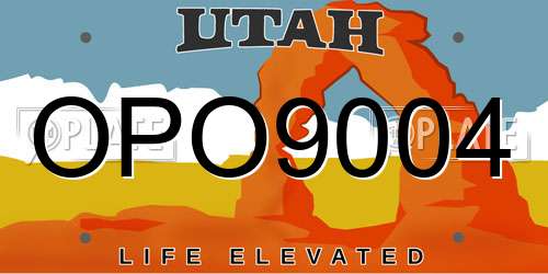 OPO9004 Utah License Plate