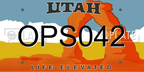 OPS042 Utah License Plate