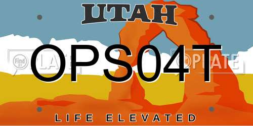 OPS04T Utah License Plate