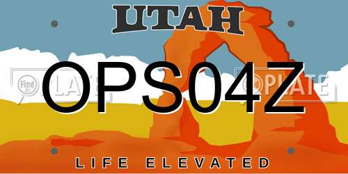 OPS04Z Utah License Plate