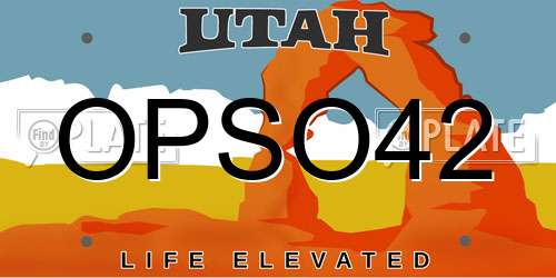 OPSO42 Utah License Plate
