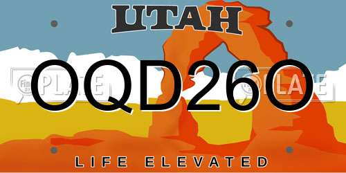 OQD26O Utah License Plate
