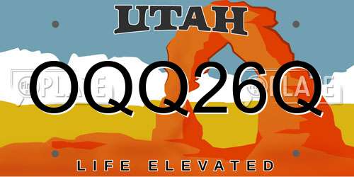 OQQ26Q Utah License Plate
