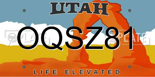 OQSZ81 Utah License Plate