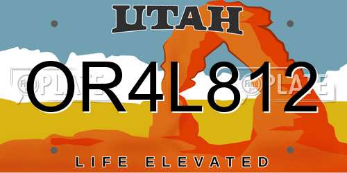 OR4L812 Utah License Plate