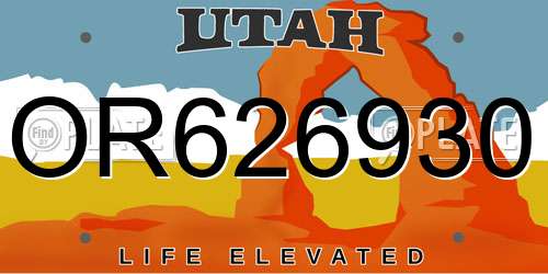 OR626930 Utah License Plate
