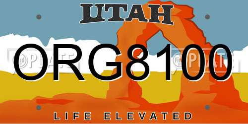 ORG8100 Utah License Plate