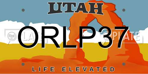 ORLP37 Utah License Plate