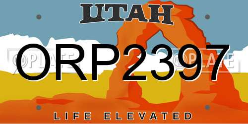 ORP2397 Utah License Plate