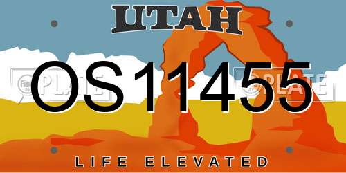 OS11455 Utah License Plate