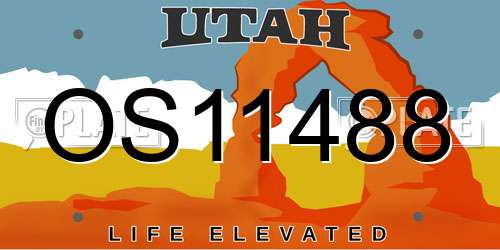 OS11488 Utah License Plate