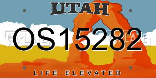 OS15282 Utah License Plate