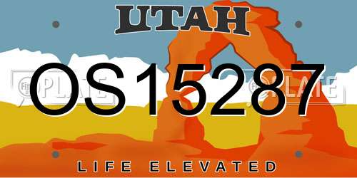 OS15287 Utah License Plate