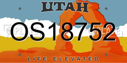 OS18752 Utah License Plate