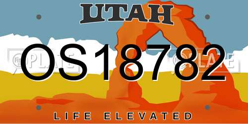OS18782 Utah License Plate