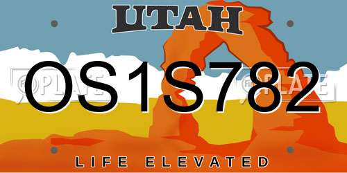 OS1S782 Utah License Plate