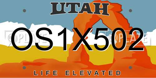 OS1X502 Utah License Plate