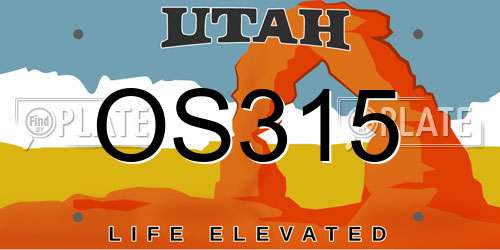 OS315 Utah License Plate