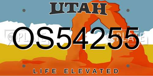OS54255 Utah License Plate