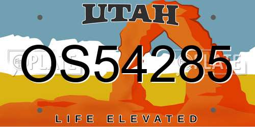 OS54285 Utah License Plate