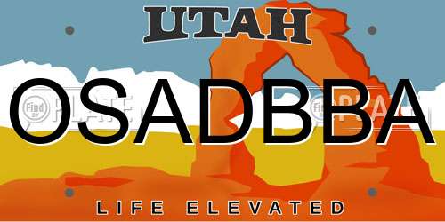 OSADBBA Utah License Plate