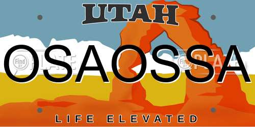 OSAOSSA Utah License Plate