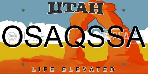 OSAQSSA Utah License Plate