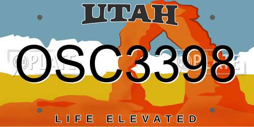 OSC3398 Utah License Plate