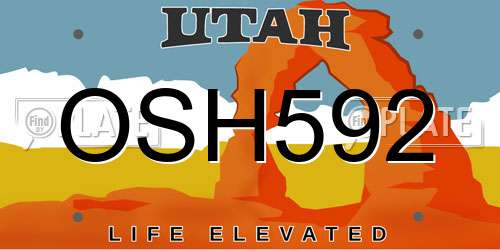 OSH592 Utah License Plate