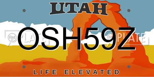 OSH59Z Utah License Plate