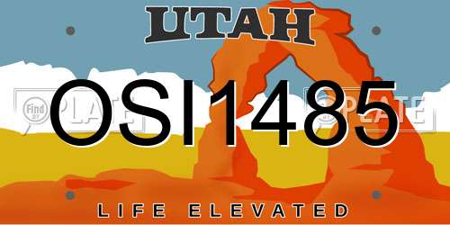 OSI1485 Utah License Plate