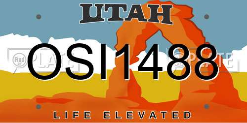 OSI1488 Utah License Plate