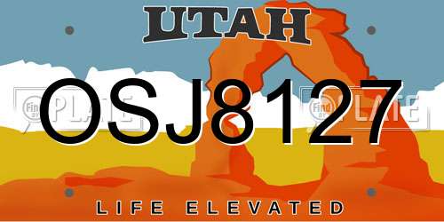 OSJ8127 Utah License Plate